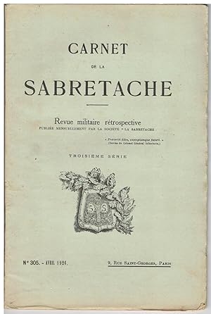 Carnet de la Sabretache, n° 305, avril 1926.
