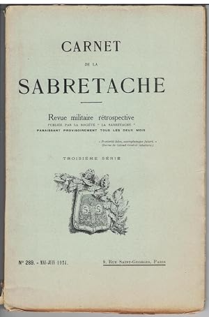 Carnet de la Sabretache, n° 289, mai - juin 1924.