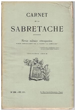 Carnet de la Sabretache, n° 298, juin 1925.