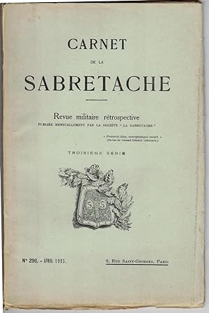 Carnet de la Sabretache, n° 296, avril 1925.