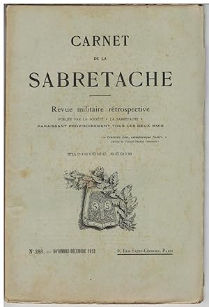Carnet de la Sabretache, n° 286, novembre - décembre 1923.