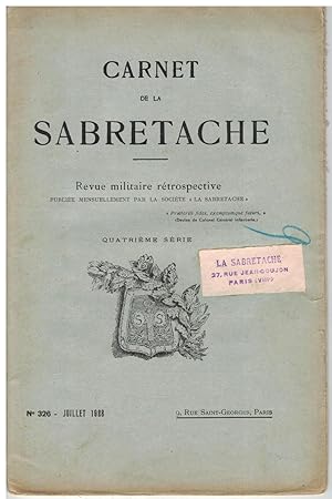 Carnet de la Sabretache, n° 326, juillet 1928.