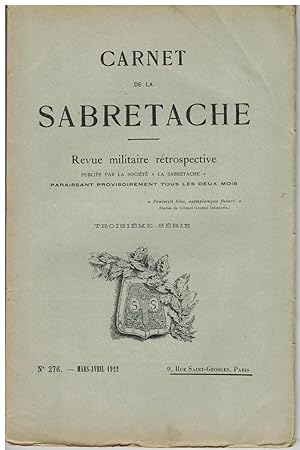 Carnet de la Sabretache, n° 276, mars - avril 1922.