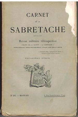 Carnet de la Sabretache, n° 283, mai - juin 1923. Lettres du général Brincourt (1823 - 1909), pub...