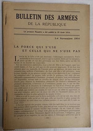 Histoire de la GUERRE par le BULLETIN des ARMÉES - du premier novembre au 28 novembre 1914