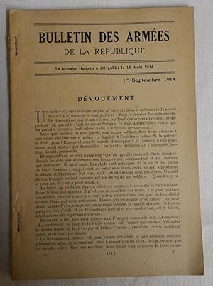 Histoire de la GUERRE par le BULLETIN des ARMÉES - du premier septembre au 30 septembre 1914