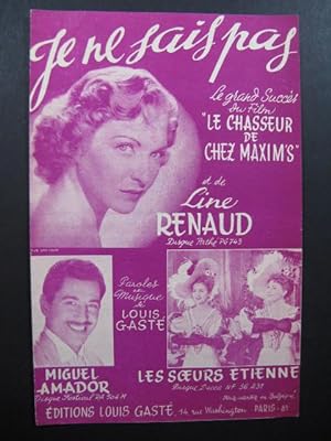 Je ne sais pas Line Renaud Louis Gasté 1953