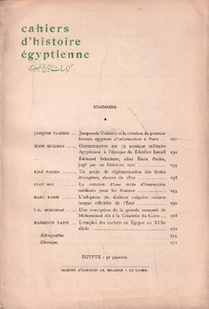 Cahiers d'histoire egyptienne / fevrier 1949 / sommaire : hickman : commentaires sur la musique m...