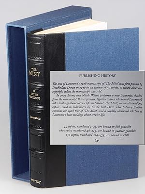 'The Mint' and Later Writings About Service Life The publisher's quarter blue goatskin binding, L...