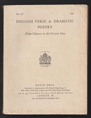 English Verse & Dramatic Poetry - From Chaucer to the Present Day