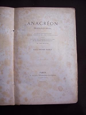 Anacréon - Français-grec