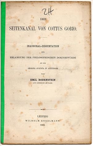 Der Seitenkanal von Cottus gobio. Dissertation. Sonderdruck aus: Zeitschrift für wissenschaftlich...