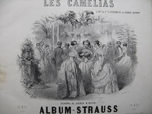 STRAUSS Les Camélias Piano Violon Piston ca1850