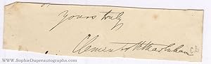 Signature and subscription from an Autograph Letter Signed (Sir Clements, 1830-1916, Geographer a...