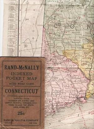RAND-McNALLY INDEXED POCKET MAP AND AUTO ROAD GUIDE--CONNECTICUT:; Shippers' Guide, Railroads and...