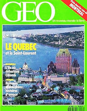 Geo - Un nouveau Monde La terre, numero 158, Avril 1992, Le Quebec