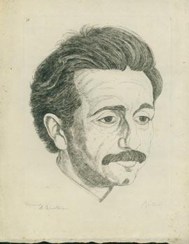 Portrait of Albert Einstein. Circa 1917. (Signed by Einstein and the artist).