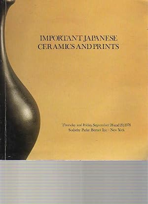 Sothebys 1978 Important Japanese Ceramics & Prints
