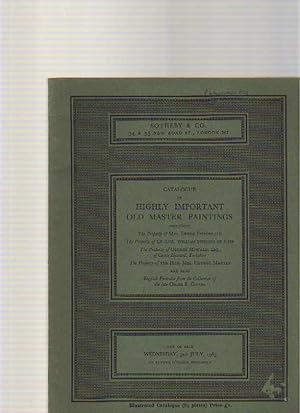 Sothebys 1963 Highly Important Old Master Paintings