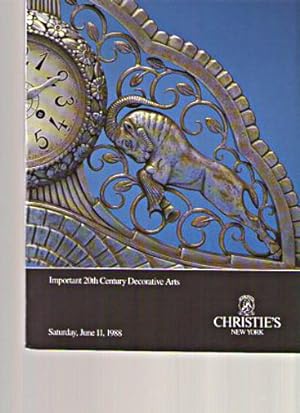 Christies 1988 Important 20th C Decorative Arts, Art Deco