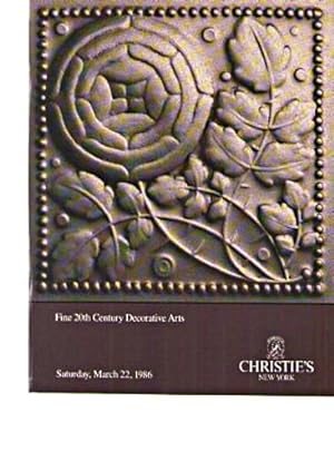 Christies 1986 Fine 20th Century Decorative Arts (Deco)