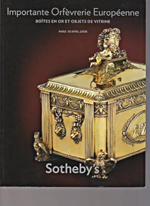 Sothebys 2008 Important European Silver & Gold Boxes