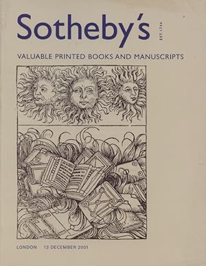 Sothebys December 2001 Valuable Printed Books and Manuscripts