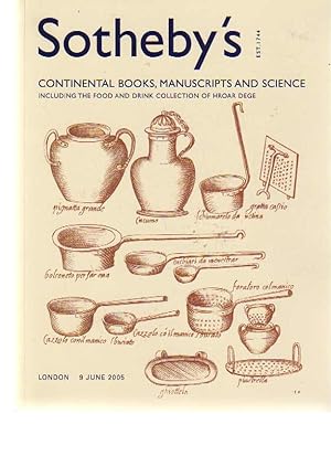 Sothebys 2005 Dege collection Food books, Manuscripts, Science