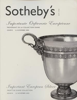 Sothebys October 2005 Important European Silver from the Diane Collection