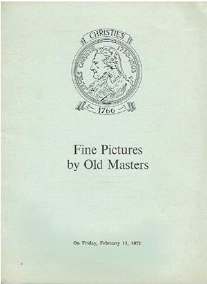 Christies February 1972 Fine Pictures by Old Masters