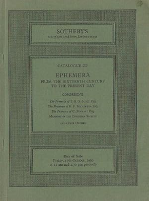 Sothebys October 1980 Ephemera from the Sixteenth Century to the Present Day