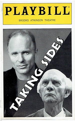 Playbill for "Taking Sides" - Written by Ronald Harwood, starring Ed Harris and Daniel Massey