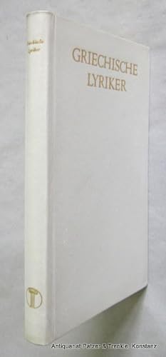 Griechisch und deutsch. Übertragen und eingeleitet von Horst Rüdiger. Zürich, Artemis, 1949. Kl.-...
