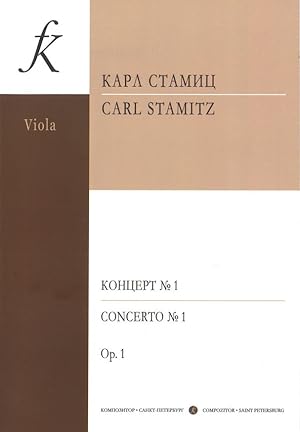 Concerto No. 1 for viola and orchestra. Op. 1. Piano score and part