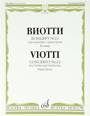 Concerto No. 22. For Violin and Orchestra. Piano Score