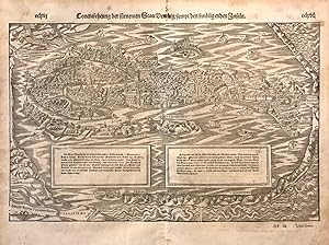 Contrasehtung der furnemen Statt Venedig/sampt den umbligenden Inseln; 1550 Early Bird's Eye View...