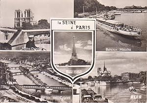 Carte postale : LA SEINE A PARIS (Notre-Dame, Bateaux Mouche, Tour Eiffel, Allée des Cygnes, La C...
