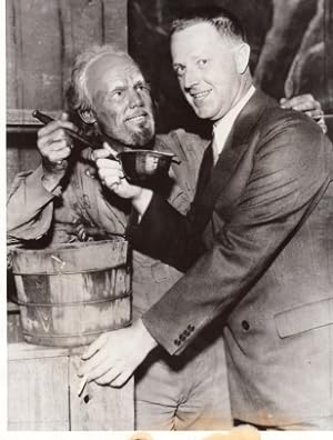 Original press photo showing Erskine Caldwell and actor Henry Hull.