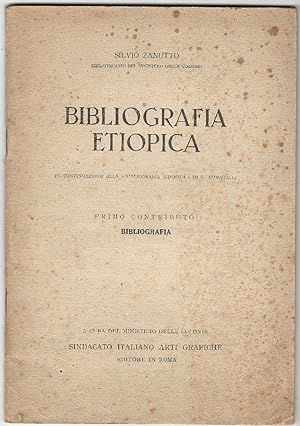 Bibliografia etiopicain continuazione alla «Bibliografia etiopica» di G. Fumagalli. Primo contrib...