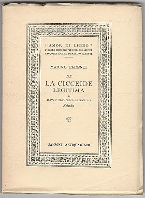 De la cicceide legitima di Giovan Francesco Lazzarelli. Scheda.