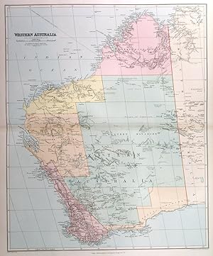 WESTERN AUSTRALIA. A large more detailed map than the 1894 edition, showing additional railway ...