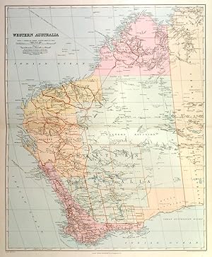 WESTERN AUSTRALIA. A large detailed map, showing additional railway tracks leading to the indic...
