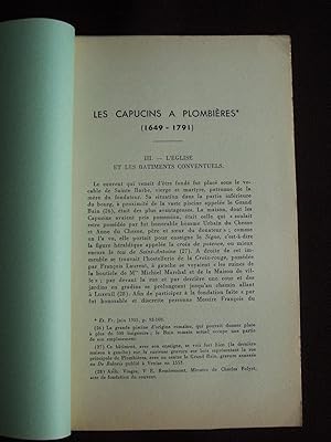 Les Capucins à Plombières ( 1649-1791 ) - III. L'église et les bâtiments conventuels