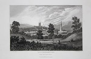 Original Antique Engraving Illustrating Wolverhampton in Staffordshire. Published By W. Emans in ...