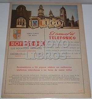 Mapa de la provincia de Lugo. Anuario Telefónico de la Compañía Telefónica Nacional de España (CTNE)