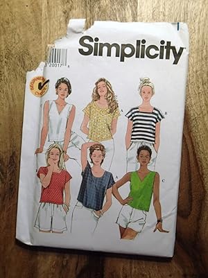 SIMPLICTY SEWING PATTERN : #7517, Misses' Tops : Sizes BB(L-XL)