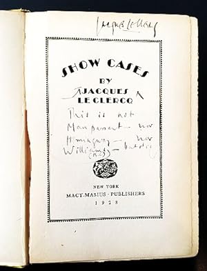 Show Cases. (Inscribed).