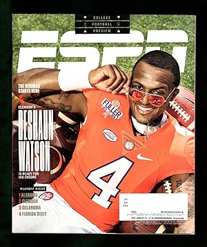 ESPN The Magazine - College Football Preview Issue, August 22, 2016. DeShaun Watson Cover. Leonar...