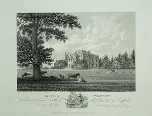 An Original Antique Engraving Illustrating Kings Weston, The Seat of Lord De Clifford. Published ...