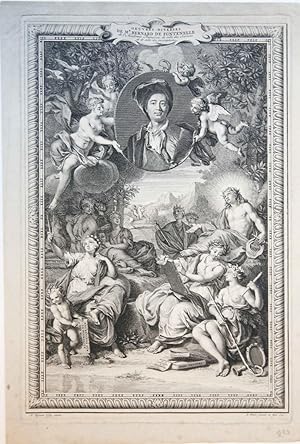 Antique title page | OEUVRES DIVERSES DE MR BERNARD DE FONTENELLE, published 1728, 1 p.